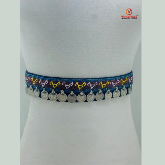 Vintage Tribal Belly Dance Belt: Multicolor Beaded Coin Belt main image 9